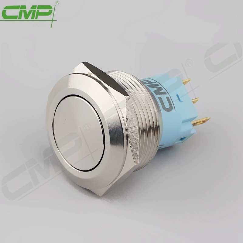 22mm Flat Metal Push Button Switch