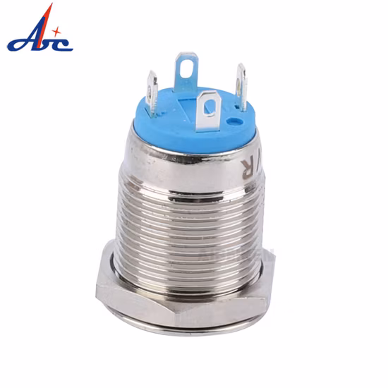 Interruttore a pulsante ad alta corrente con vite in plastica da 16 mm, interruttore a pulsante mini micro LED con cavi